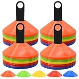200 Pack Disc Cones, Agility Soccer Cone with Carry Bag and Holder, 5 Color