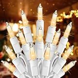 Brightown Christmas Lights, 100-Count 20ft Clear Incandescent Bulb Mini String Lights for Indoor Holiday Decor, Christmas Tree Garland Wedding Party Multi-Use Decoration, White Wire
