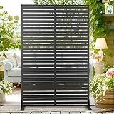 72" H×47" W Metal Outdoor Privacy Screen Outdoor Freestanding Screen Panels for Patio Lawn Deck, Decorative Privacy Fence(Consists of 3 Panels)