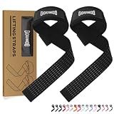 GOUNOD Lifting Straps for Weightlifting Padded Wrist Straps for Gym(Black)