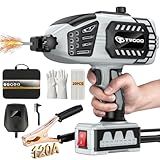 Tvgoo Portable Handheld Welding Machine - 110V IGBT Inverter Handheld Welder, 20-120A ARC Adjustable Current, Hot Start & Anti-Stick for 3/32"-1/8" Welding Rods(Grey)