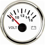 SAMDO Waterproof Voltmeter Universal Voltage Gauge Voltage Meter 52mm 8-16V