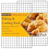 2 PCS Cooling Racks for Cooking and Baking, 10" x 15", Silver