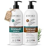 Edenika Botanicals Rosemary Shampoo and Conditioner Set with 100% Rosemary Oil & Biotin for Thinning Hair, Anti-Hair Loss & Strengthening Botanical Formula, Women & Men, Sulfate-Free