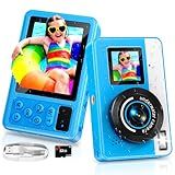 Maxmango D70 4K Underwater Digital Camera - 48MP 10FT Waterproof Camera for Snorkeling - Dual Screen Selfie Compact Floatable Camera with 32GB Card - Point and Shoot Digital Cam 1200mAh Battery -Blue