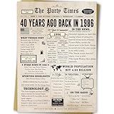 Ziwenhu Big 40th Birthday Card Gift for Men Women or Him Her, Happy 40 Year Old Birthday Greeting Card for Mom Dad, Vintage 40th Birthday Decorations for Husband Wife