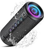 dotn Portable Bluetooth Speaker, 2026 Bluetooth 5.4 Wireless Speaker with 20W HD Loud Stereo Sound, 20H Playtime, LED Lights, IP7, TWS Pairing, Built-in Mic, for Outdoor, Home, Beach, Party, Gift
