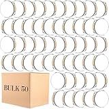 Lukmaa 50 Pcs 6 Inch Wedding Tambourine Bulk Drum for Adults Hand Held Percussion Gift Wood Metal Jingles Musical Educational Drum Instrument for Church Wedding Party Favor