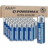 Powermax 24-Count Triple AAA Batteries, Ultra Long Lasting Alkaline Battery for Home and Office, 10-Year Shelf Life, Reclosable Packaging