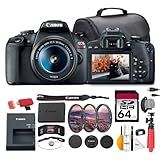 Canon EOS Rebel T7 DSLR Camera with 18-55mm Lens Bundle | 24.1MP APS-C Sensor, Fast AF & Full HD Video | Great for Beginners, Travel & Family Photography (2727C002) + 64GB Card + Bag + More