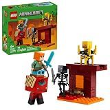 LEGO Minecraft The Nether Lava Battle Toy and Playset - Building Minecraft Toy for Kids, Ages 6+ - Alex, Wither Skeleton, Blaze and Strider Figures for Pretend Play - Gift Idea for Birthdays - 21266