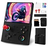 XF45V Retro Handheld Game Console, 4.5 Inch IPS HD Screen, Built-in 20,000+ Classic Games, 30+ Emulators, Portable Hand Held Open Source Linux System, 4000mAh Battery Retro Gaming Console(Black)