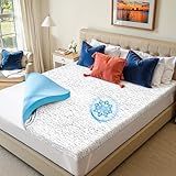 Subrtex Memory Foam Mattress Topper King Cooling Mattress Topper 3 Inch for Hot Sleepers, Pressure Relieving Mattress Pads Breathable Bed Toppers with Removable Washable Cover