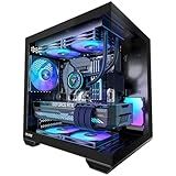 Okinos MATX PC Case, Top 240mm Radiator Support, 5 PCIe Slots for Max GPU Cooling, Extra Space for 160mm PSU & Easy Cable Management, 3×120mm ARGB Fan with Controller (Non-PWM), Type-C, Mirage 4 Black