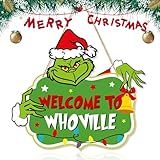 Christmas Decorations Hanging Signs Christmas Door Sign Welcome to Whoville Sign for Holiday Xmas Door Decor
