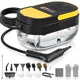Gautye Steam Cleaner, 3 Level Adjustable Handle with 15 Accessories, Black