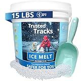 FIREKI Ice Melt, Pet Safe Ice Melt, 15 LBS Premium Snow Melter, Pure Magnesium Chloride, Safer for Pets, Concrete, Effective to -35 F, 15 lb