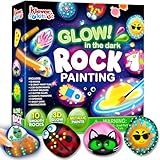 Rock Painting Kit- Glow in The Dark Rock Kit, Arts and Crafts for Kids Ages 6-12, Art Supplies Toy, Kids Craft Paint Kits, Arts & Crafts for Boys Girls Birthday Party Gift Toy