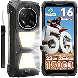 Blackview Rock 2 Pro 5G Rugged Phone Android 16, 15000mAh/33W Dual 400LM Camping Light, 32GB+256GB/2TB Rugged Smartphone Unlocked Gemini AI, 16MP+13MP 6.78" 2.4K 120Hz Glove Mode/NFC