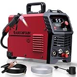 ARCCAPTAIN 55A Plasma Cutter, Large LED Display, Non-Touch Pilot ARC Plasma Cutting Machine, 120/240V Dual Voltage IGBT Inverter, 1/2" Clean Cut, Post Flow, 2T/4T, for Beginners DIY