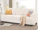 VanAcc 89 Inch Sofa, Comfy Sofa with Extra Deep Seats, Modern Couch- 3 Seater Sofa, Couch for Living Room Apartment Lounge, Beige Chenille