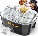 Dog Water Fountain, Dog Water Fountain for Large Dogs Stainless Steel, Large Dog Water Bowl Dispennser 2.6Gal 10L Pet Water Fountain, BPA Free
