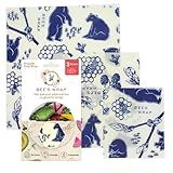 Bee's Wrap Beeswax Wraps for Food - 3 Pack of Assorted Beeswax Wraps - Small, Medium & Large Wrap - Plastic Free Made in USA Reusable Natural Food Wrap - Bees & Bears Print