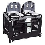 Baby Trend Retreat Nursery Center with Two Removable Rock A Bye Bassinets, Changing Table, Organizer, and Music Center with Nightlight, Quarry