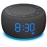 BUFFBEE Alarm Clock with Bluetooth Speaker & FM Radio for Bedside – Gradual Wake-Up Sounds, Fully Dimmable Display & Ambient Night Light, Plug-in Digital Clock for Bedroom