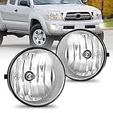 Nilight Fog Light Assembly Compatible with Toyota 2005 2006 2007 2008 2009 2010 2011 Tacoma 2007-2013 Tundra 2008-2017 Sequoia 2004-2006 Solara Replacement w/H10 42W Bulbs