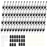 80 Pack Stainless Steel Bottle Pourers Tapered Liquor Pourers with Rubber Dust Caps Tapered Pour Spouts for Liquor Bottles Vinegar Bottle Dispenser for Wine Oil Beer Drink Water Bar Supplies