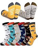 Glitopper 6 Pairs Photographer Gifts for Men Funny Camera Photography Crew Socks Novelty Birthday Holiday Gift for Photograph Lovers