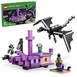 LEGO Minecraft The Ender Dragon and End Ship Building Set, Video Game Toy with 2 Minecraft Minifigures, Dragon Toy Action Playset for Kids, Birthday Gift for Boys and Girls Ages 8 and Up, 21264