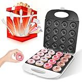 DSP All in One 2 Inch Mini Donut Maker, Non-Stick, Cool Touch, Electric Doughnut Machine for 16 Snacks & Desserts, Perfect for Birthday, Wedding, Baby Shower, Christmas, Party, Afternoon Tea