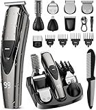 SHPAVVER Beard Trimmer for Men: Professional Barber Hair Clippers - 12-in-1 Cordless Grooming Kit - Waterproof Electric Razor with Turbo Speed & Precision Blades