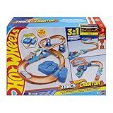 Hot Wheels Toy Car Track Set, Deluxe Building Box with Motorized Booster, 1:64 Scale Vehicle, Speed Snap Track, Boosted Jump Speedway
