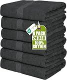 Utopia Towels 6 Pack Medium Bath Towel Set, 24 by 48 Inches, 500 GSM 100% Ring Spun Cotton, Lightweight and Highly Absorbent Quick Drying Premium Towels for Hotel, Spa and Bathroom, Grey