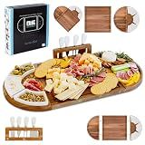 Elite Snacker Large Charcuterie Board Set, Acacia Wood, Premium Finish