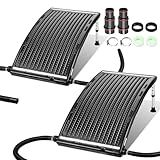 Bamgoten 2PCS 2026 Upgraded Solar Pool Heater, with Height-Adjustable Support Feet, Solar Water Heater for Above-Ground and Inground Pools, Includes 4 Adapters, 4 Hoses & Clamps, 4 Plumber Tapes