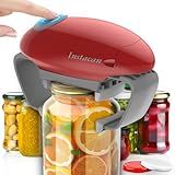 Higher Torque and One Touch Electric Jar Opener Easy Remove Almost Size Lid with Auto-Off, Powerful Bottle Opener for Arthritic Hands, Automatic Jar Opener for Weak Hands and Seniors (Red)