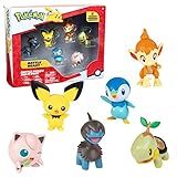 Pokémon Battle Figure Toy Set, 6 Pieces - 2" Pichu, Yamper, Turtwig, Piplup, Chimchar, Deino - Diamond and Pearl Starters - Gift for Kids, Boys, Girls - 4+