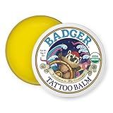 Badger Tattoo Balm, Organic Tattoo Aftercare, Soothing Moisturizing Protecting Healing Tattoo Cream, Light Herbal Sweet Scent, Long Lasting Rich Tattoo Butter, 2 oz Tin