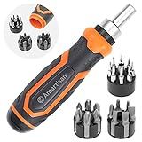 Amartisan 22 IN 1 Ratchet Screwdriver Set, Precision Multi-bit Ratchet Screw Drivers, Slotted/Philips/Pozi/Torx