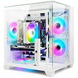 LXZ Gaming PC Desktop 12th I5-12400F, 6 core 2.5GHz Desktop Computer, GeForce RTX 3050, 32G DDR4 RAM, 1TB NVME SSD, Prebuilt Tower Computer for Gaming, Home and Office (White)