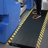 FEATOL Anti Fatigue Mats Industrial, Ergonomic Standing Floor Mat for Work for Stand, Black with Yellow Border Safety 20" x 39"-Support for Leg & Back Pain