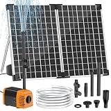 NFESOLAR 35W Solar Fountain Outdoor Pump, 280GPH Solar Pond Pump with Foldable Solar Panel, Adjustable Flow Solar Water Pump with PVC Tubing for Ponds, Garden, Waterfall, Hydroponics, Pool Used