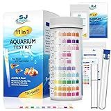 11 in 1 - Aquarium Test Strips | 950 Tests - 150 Strips | Fish Tank Aquariums Water Test Kit & ebook | Aquarium Thermometer | Fish Tank Water Testing Kit Includes 50 Ammonia Strips | Versatile Usage