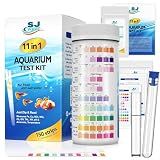 11 in 1 - Aquarium Test Strips | 950 Tests - 150 Strips | Fish Tank Aquariums Water Test Kit & ebook | Aquarium Thermometer | Fish Tank Water Testing Kit Includes 50 Ammonia Strips | Versatile Usage