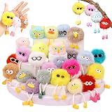 OMyFav 24 PCs Party Favors Keychains - Plush Backpack Keychain Bulk Kids Keychain Cute for Birthday Party Favors for Kids 8-12 Back to School Gifts for Students Classroom Prizes Elementary
