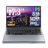 NBVCXSD 17 Inch Laptop Laptop Computer, Win 11,8GB RAM 256GB SSD, Celeron Quad-Core Processor(Up to 2.9GHz),IPS Full HD Display with, Type-C, Wi-Fi, USB3.0 (17 lnch-512)